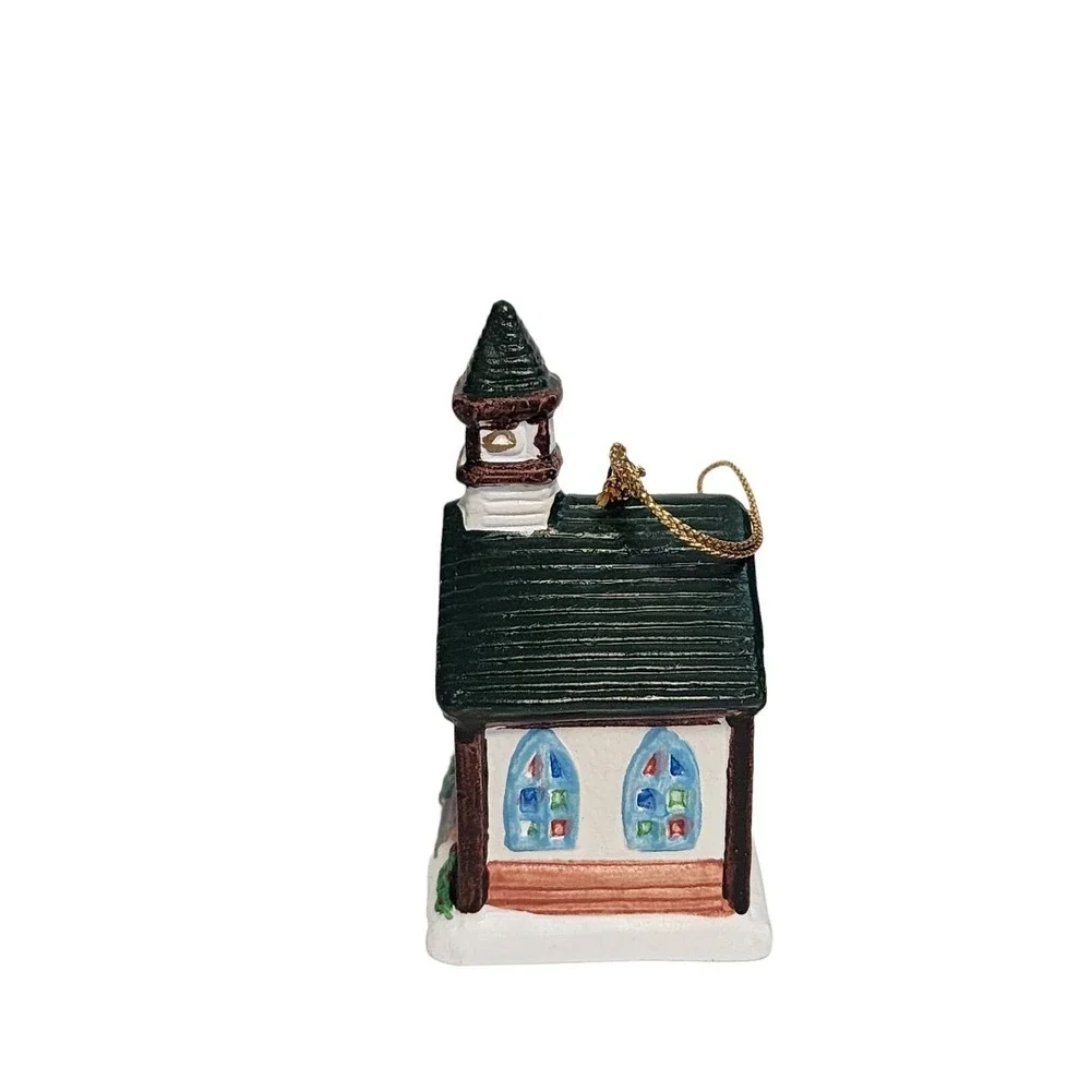 Red Apple Traditions Country Church‎ Ceramic Ornament with Box